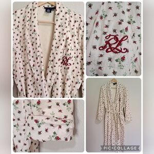 Ralph Lauren Floral Lined Robe XS/S 100% Cotton